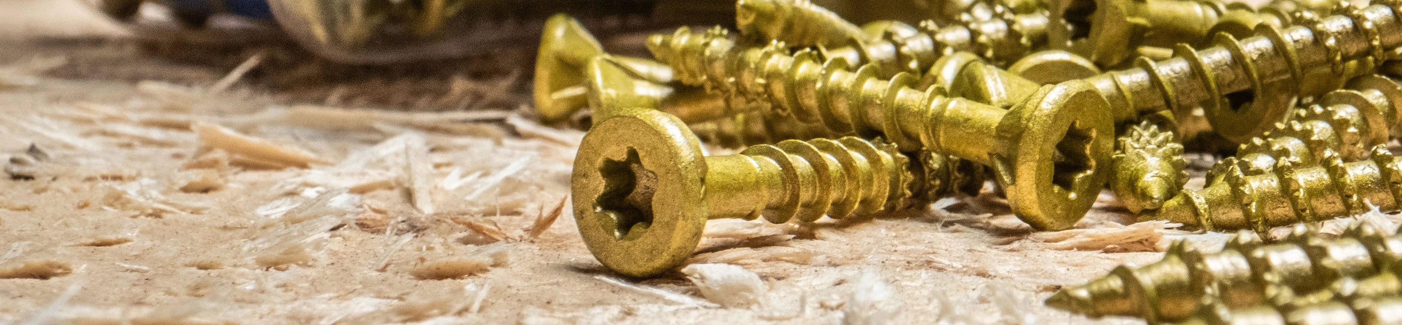 screws laying on a piece of wood lifestyle image