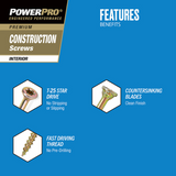 Power Pro® Interior Wood Screws | New Design Drives 30% Faster