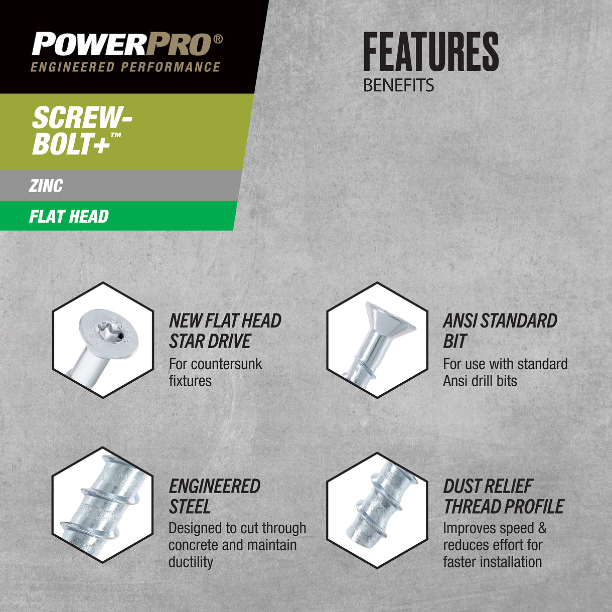 Screw-Bolt+ Concrete Screw Anchor | Power Pro