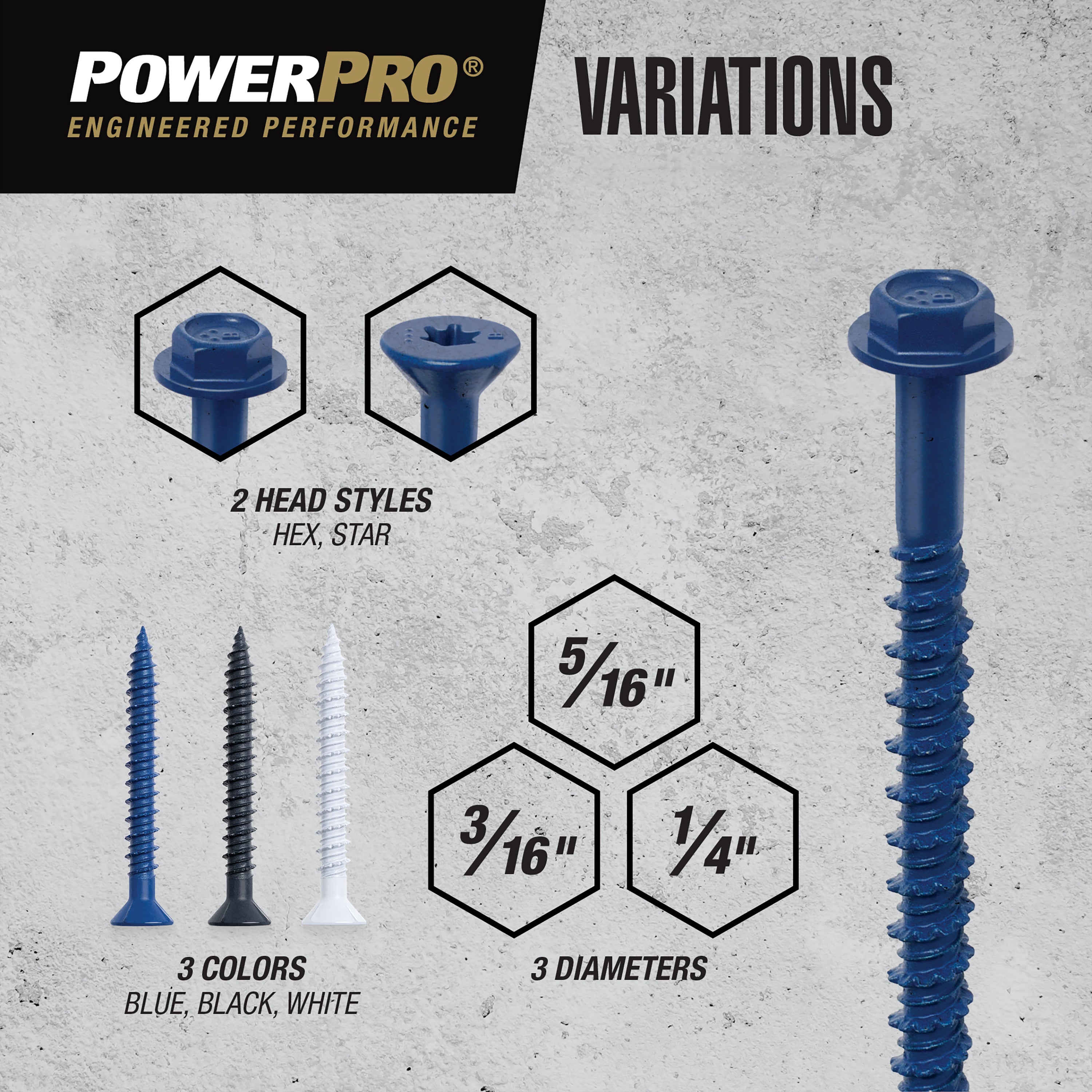 Tapcon 1/4-inch X 2-3/4-inch Ultrashield White Flat Head Concrete Screw Anchors 25 Pcs